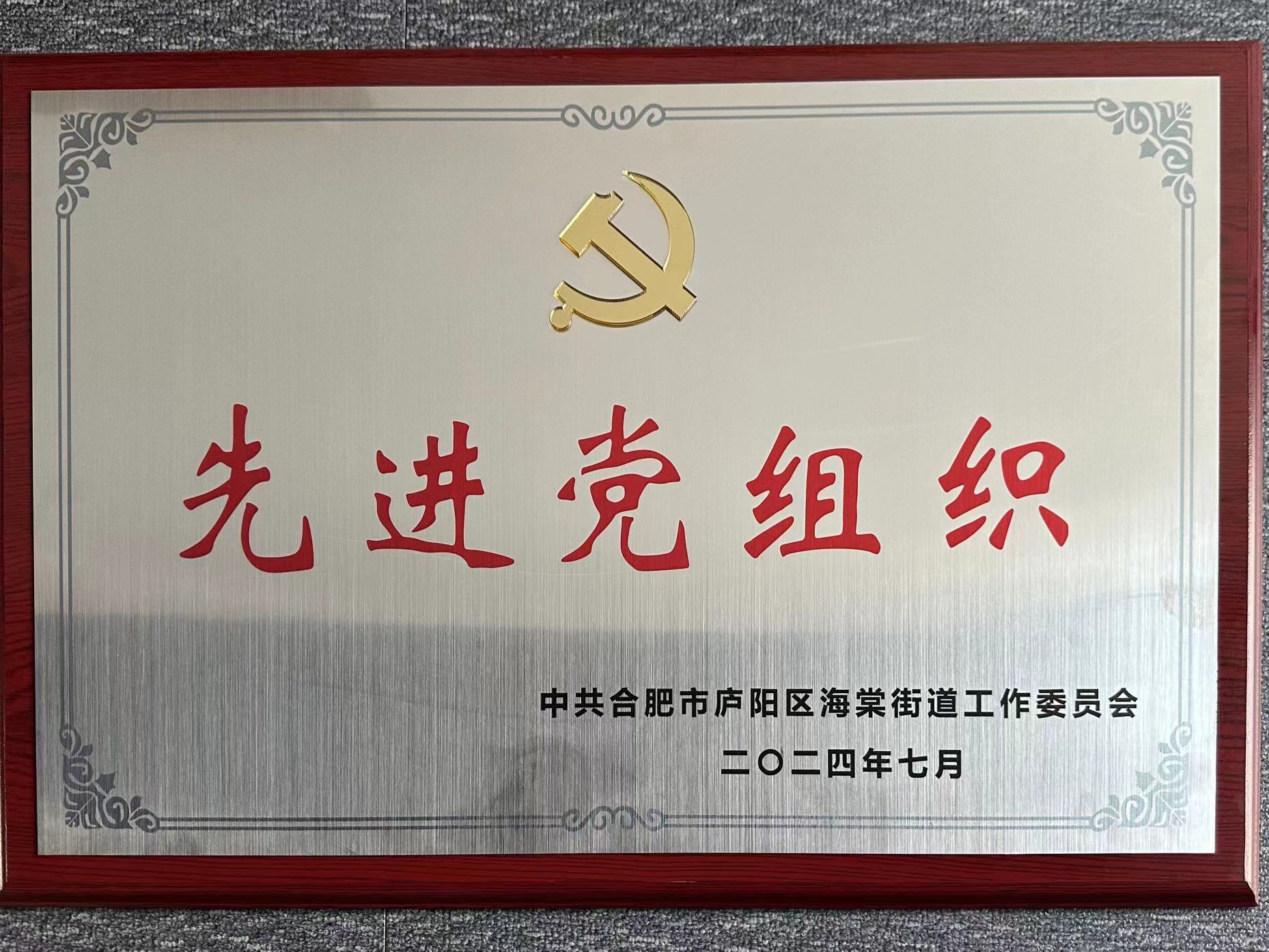 廬陽建華文創(chuàng)園黨支部榮獲“先進(jìn)黨組織”榮譽(yù)稱號(hào)